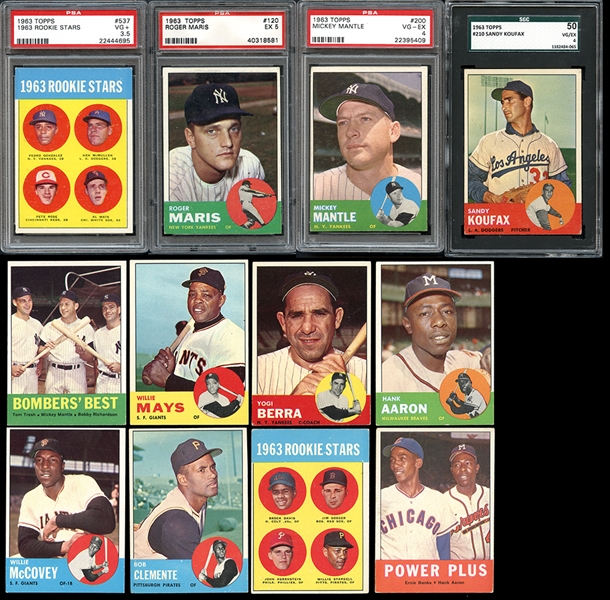 1963 Topps Baseball Complete Set with PSA/SGC Graded