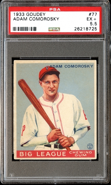 1933 Goudey #77 Adam Comorosky PSA 5.5 EX+