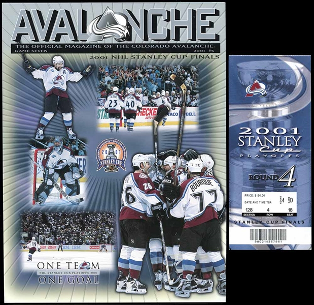 2001 Stanley Cup Round 4 Program & Ticket Stub