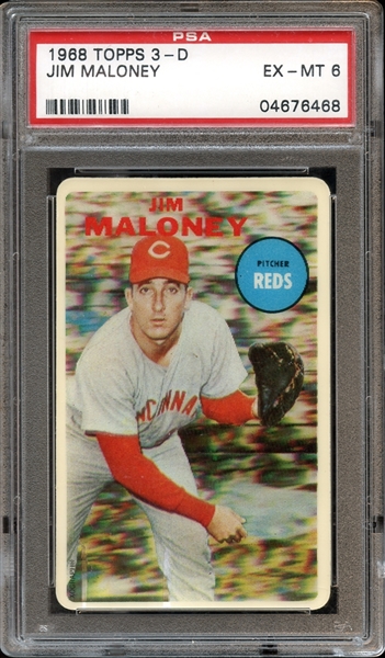 1968 Topps 3-D Jim Maloney (No Dugout) PSA 6 EX/MT