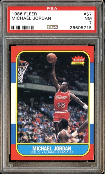 1986 Fleer #57 Michael Jordan PSA 7 NM