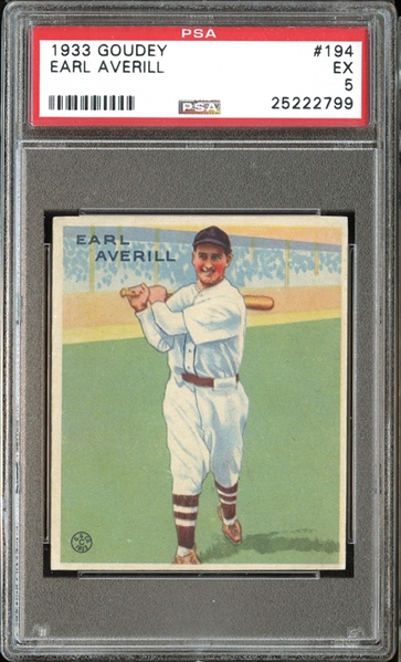 1933 Goudey #194 Earl Averill PSA 5 EX