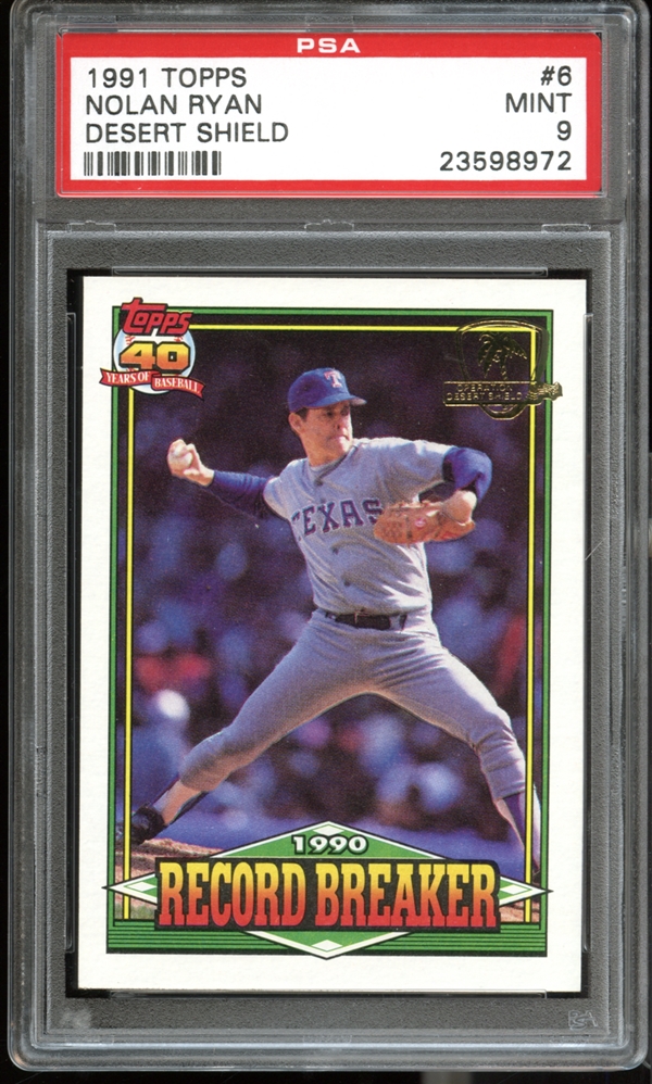 Lot Detail - 1991 Topps Desert Shield #6 Nolan Ryan RB PSA 9 MINT