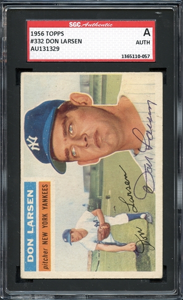 1956 Topps #332 Don Larsen Autograph SGC Authentic 