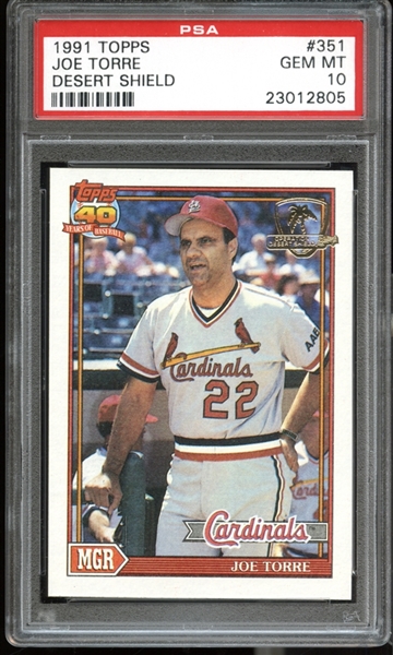 1991 Topps Desert Shield #351 Joe Torre PSA 10 GEM MINT