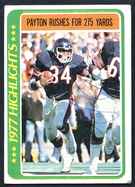 1978 Topps #3 Walter Payton Autographed Card