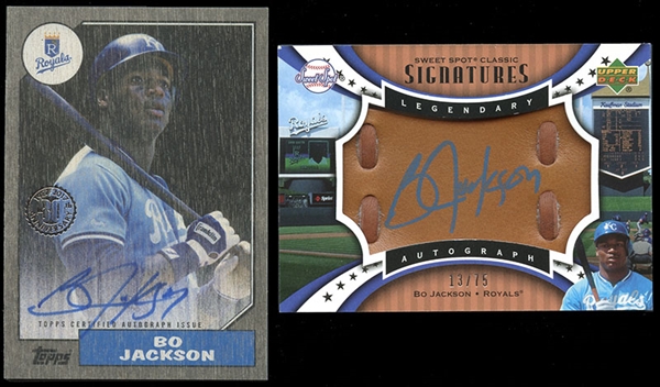 Bo Jackson Signed Card Group of (2) Limited & Numbered Pack Inserts