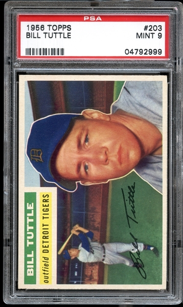 1956 Topps #203 Bill Tuttle PSA 9 MINT