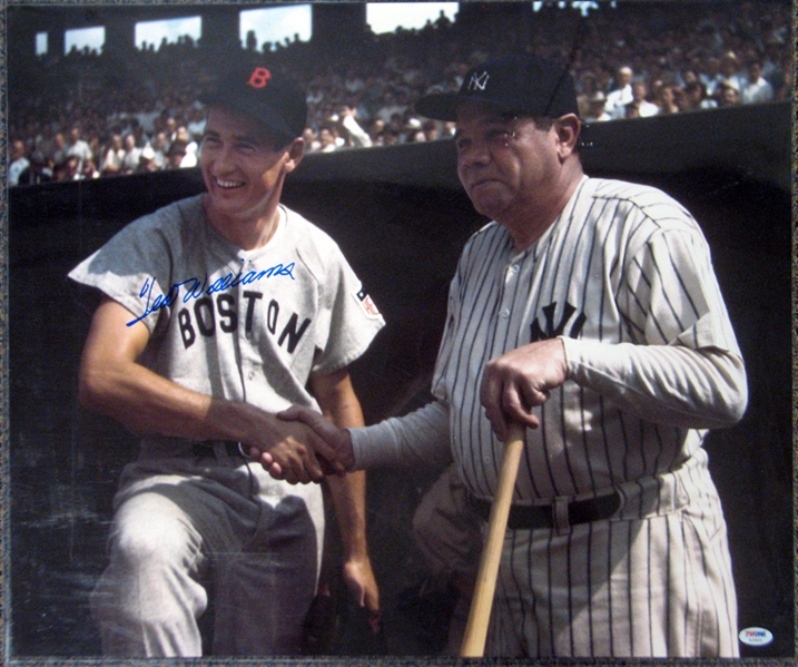 Ted Williams Signed 20x24 Photograph with Babe Ruth