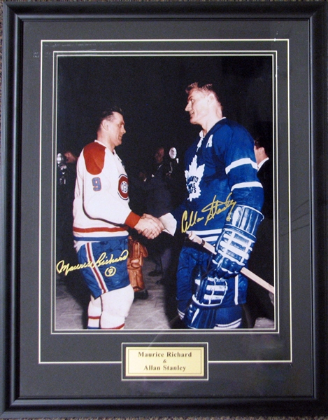 Maurice Richard and Allan Stanley Signed 16x20 Color Photo