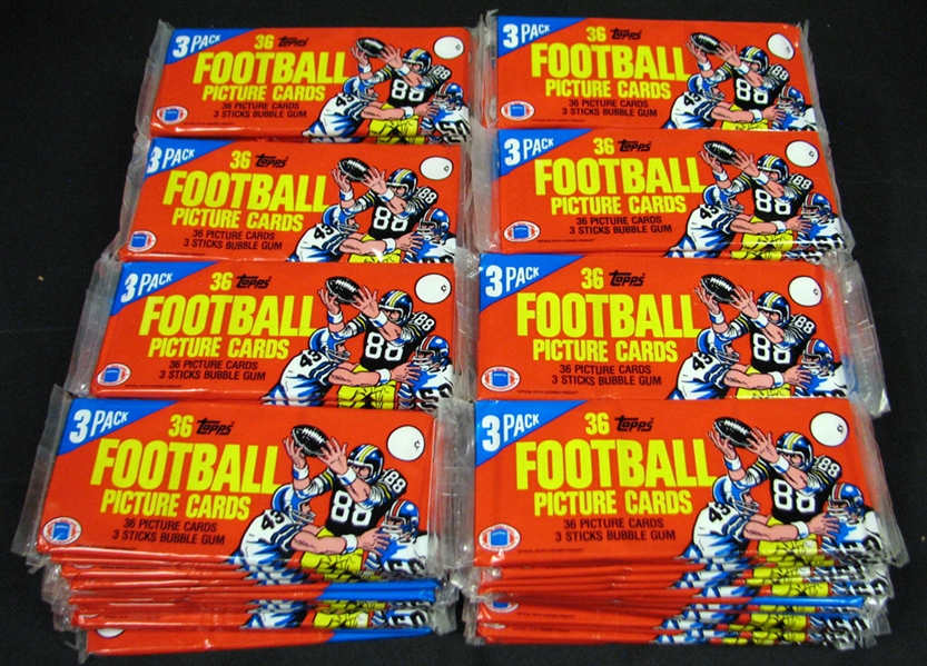 1983 Topps Football Unopened Rack Pack Group of (110)