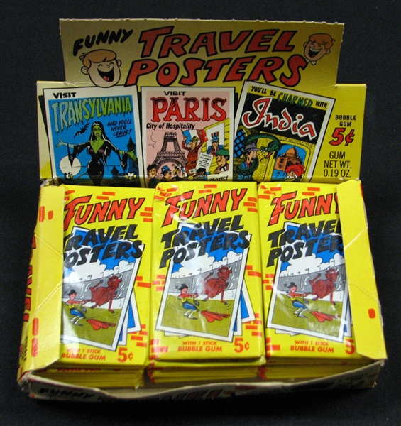 1967 Topps Funny Travel Posters Nearly Full Unopened Wax Box (23/24)