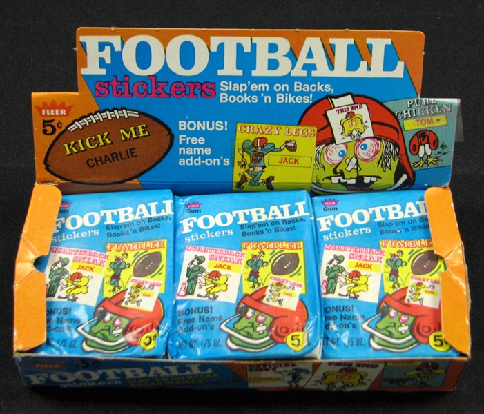 1968 Fleer Football Stickers Full Unopened Wax Box