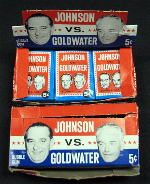 1964 Topps Johnson Vs Goldwater Group of (2) Partial Unopened Wax Boxes