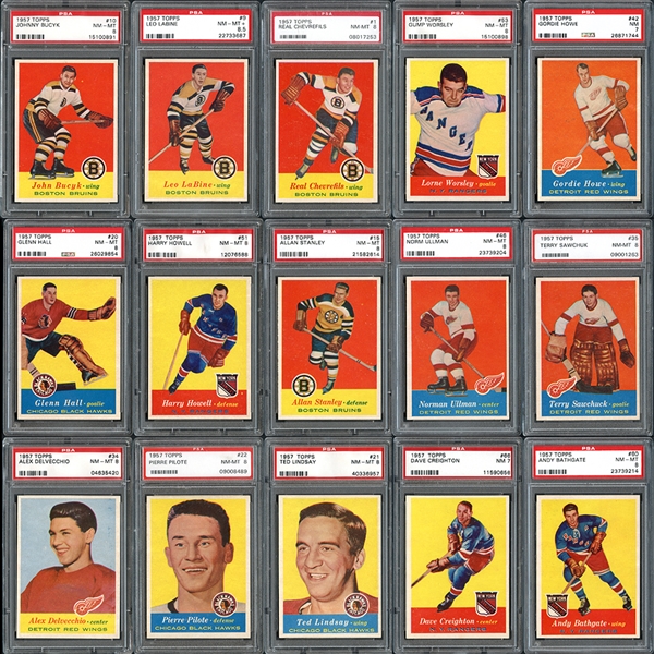 1957-58 Topps Hockey Complete Set Completely PSA Graded #10 on PSA Set Registry