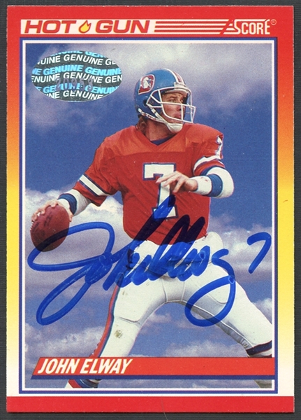 1990 Score #564 John Elway Autographed Card