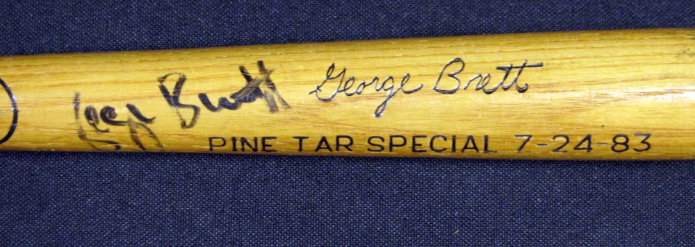 Lot Detail - George Brett Autographed Pine Tar Mini Bat & Jersey