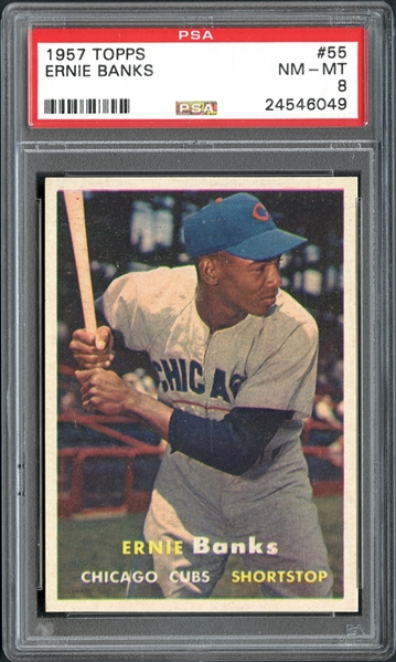 1957 Topps #55 Ernie Banks PSA 8 NM/MT