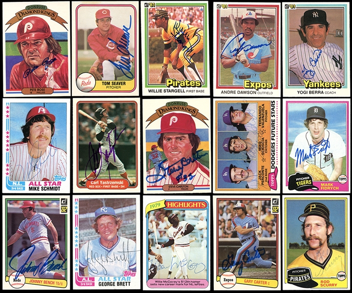 1980-85 Extremely Large Autographed Card Group of Nearly 2700 Cards