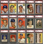 1949-57 Topps and Bowman Baseball Group of (15) All PSA Graded
