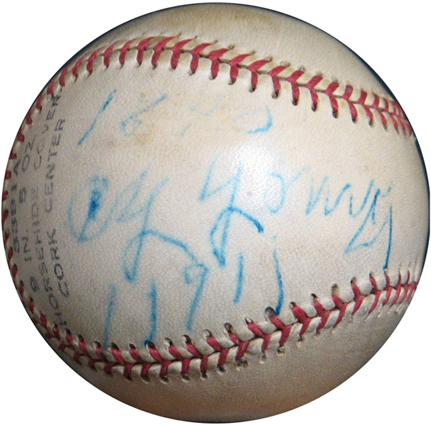 Cy Young Signed and Inscribed Baseball