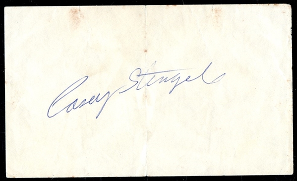 Casey Stengel Cut Signature