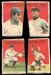 1915 Cracker Jack Group of (4) Cards Cut from Advertising Poster Featuring Wagner and McGraw