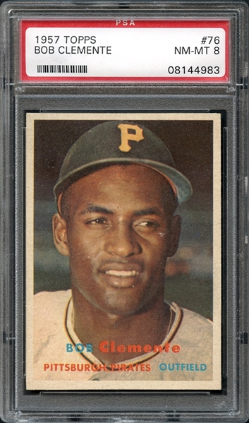 1957 Topps #76 Roberto Clemente PSA 8 NM/MT