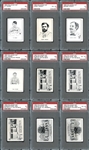 1950 Callahan HOF Collection of (9) PSA Graded Cards Featuring Cy Young