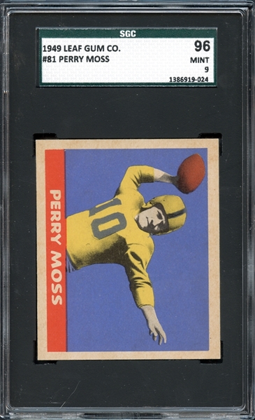 1949 Leaf Gum #81 Perry Moss SGC 96 MINT 9