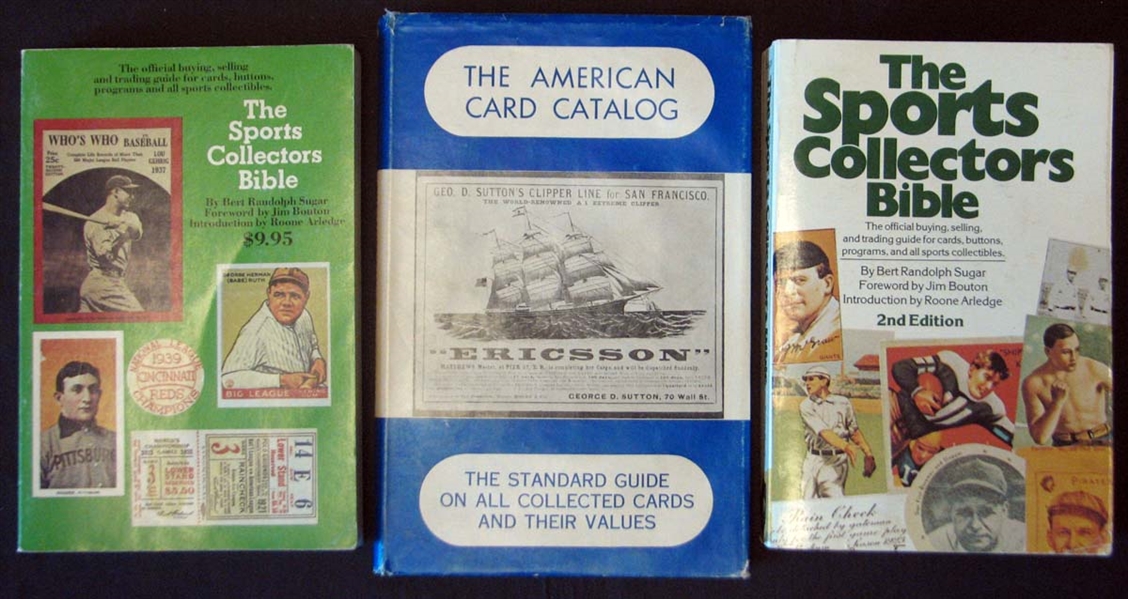 Jefferson Burdicks The American Card Catalog and Bert Sugars The Sport Collectors Bible First and Second Editions 