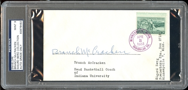 Branch McCracken Signed Envelope PSA/DNA 9 MINT