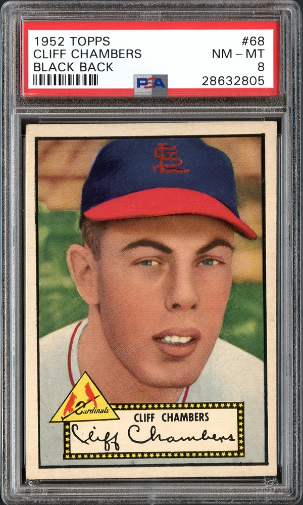 lot-detail-1952-topps-68-cliff-chambers-black-back-psa-8-nm-mt