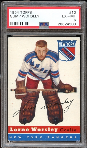 1954 Topps #10 Gump Worsley PSA 6 EX/MT