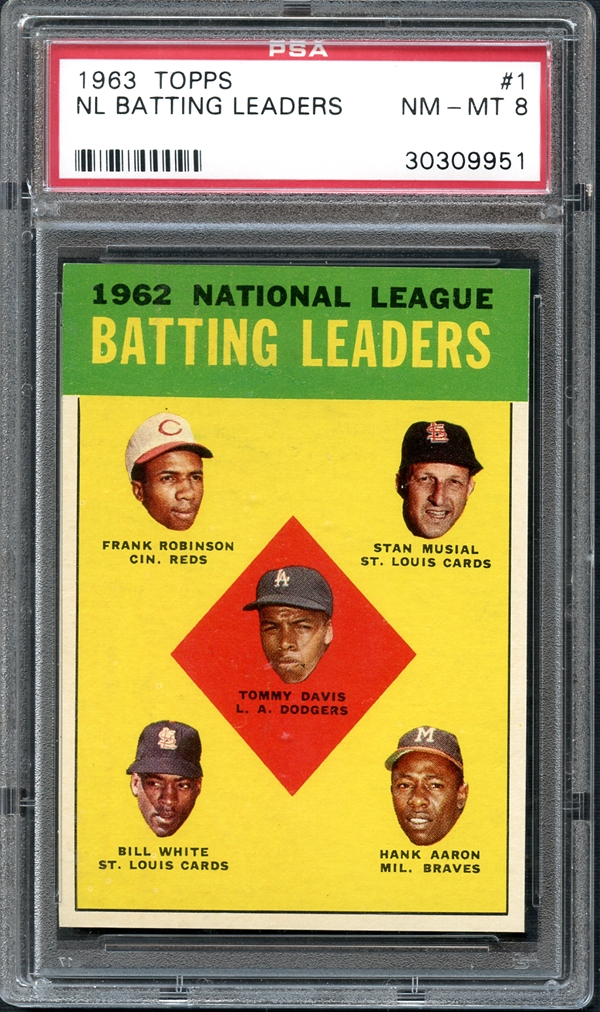 Lot Detail - 1963 Topps #1 NL Batting Leaders PSA 8 NM/MT