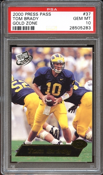 2000 Press Pass Gold Zone #37 Tom Brady PSA 10 GEM MINT