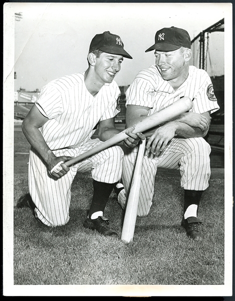 Impressive Mickey Mantle and Billy Martin 1952 Type I Photo PSA/DNA