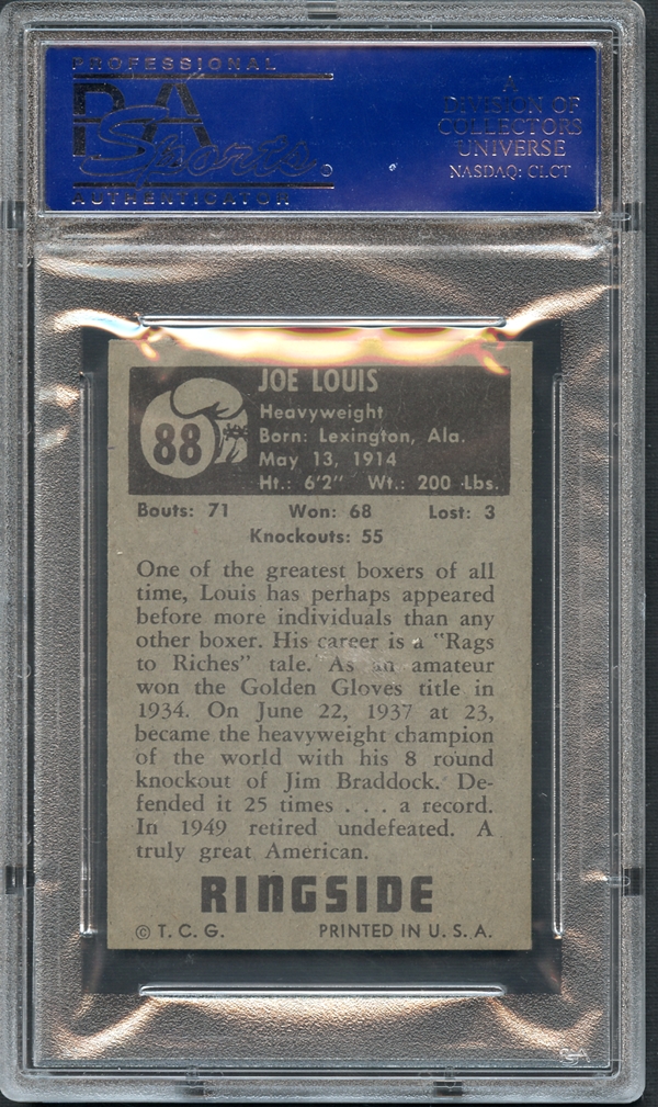 Lot Detail - 1951 Topps Ringside #88 Joe Louis PSA 8 NM/MT