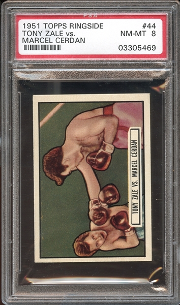 1951 Topps Ringside #44 Tony Zale vs Marcel Cerdan PSA 8 NM/MT