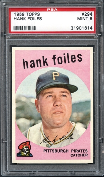 1959 Topps #294 Hank Foiles PSA 9 MINT