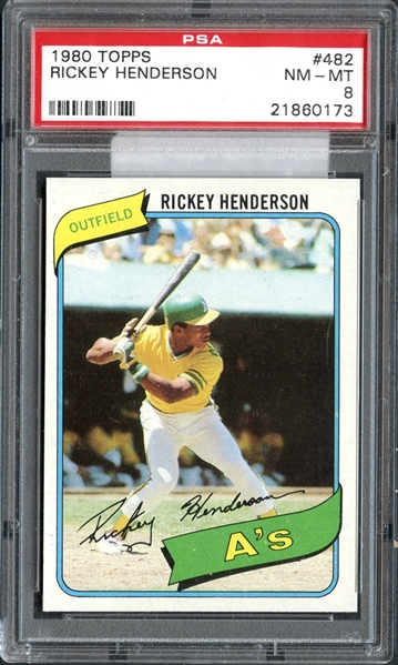 1980 Topps #482 Rickey Henderson PSA 8 NM/MT