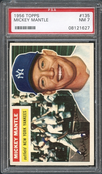 1956 Topps #135 Mickey Mantle PSA 7 NM