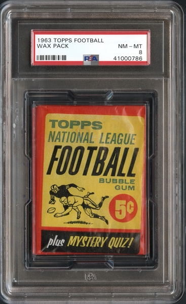 1963 Topps Football Wax Pack PSA 8 NM/MT