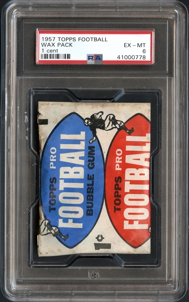 1957 Topps Football Wax Pack 1 Cent PSA 6 EX/MT