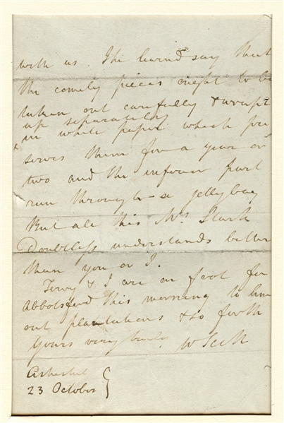 Sir Walter Scott Signed Handwritten Letter