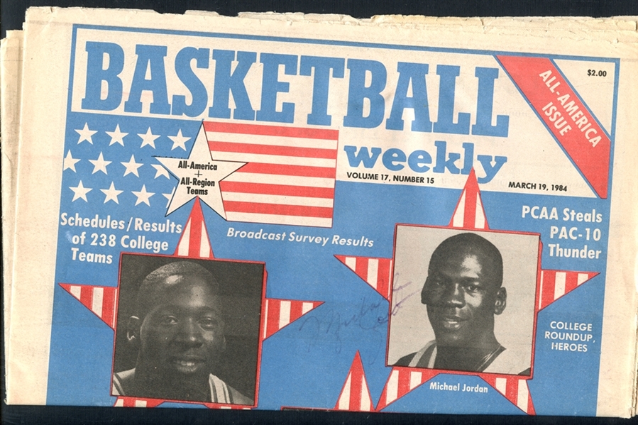 Michael Jordan Signed Basketball Weekly Newspaper