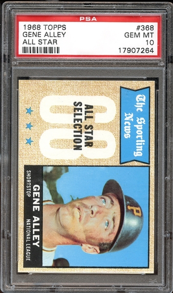 1968 Topps #368 Gene Alley All Star PSA 10 GEM MINT