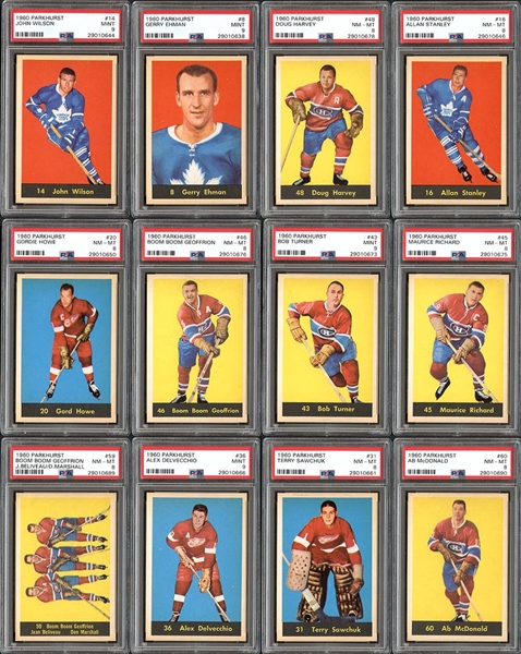 1960 Parkhurst High Grade Near Complete Set 58/60 Completely PSA Graded