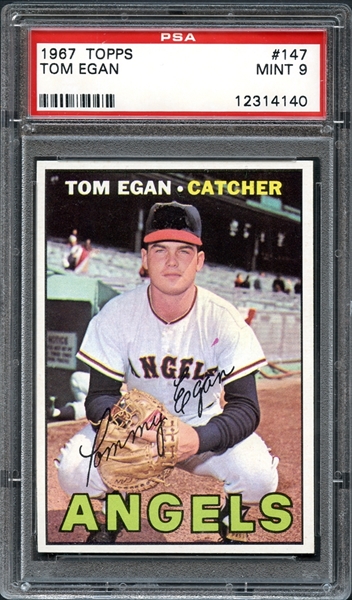 1967 Topps #147 TOM EGAN PSA 9 MINT