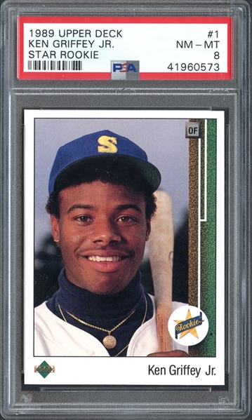 1989 Upper Deck #1 Ken Griffey Jr. Star Rookie PSA 8 NM/MT